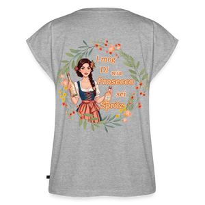 *I mog Di* T-Shirt mit gerollten Ärmeln - Grau meliert