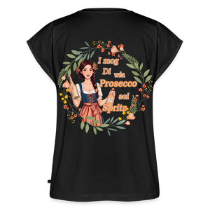 *I mog Di* T-Shirt mit gerollten Ärmeln - Schwarz