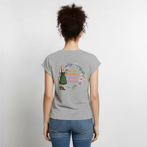 *Bisserl Rebellion* T-Shirt mit gerollten Ärmeln - Grau meliert
