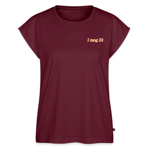 *I mog Di* T-Shirt mit gerollten Ärmeln - Burgunderrot
