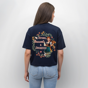 *Brezn Busserl Prosecco* Boxy Bio-T-Shirt - Navy