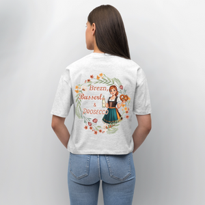 *Brezn Busserl Prosecco* Boxy Bio-T-Shirt - Weiß meliert