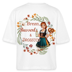 *Brezn Busserl Prosecco* Boxy Bio-T-Shirt - Weiß
