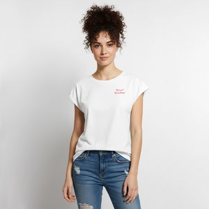 *Bisserl Rebellion* T-Shirt mit gerollten Ärmeln - Weiß