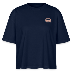 *Brezn Busserl Prosecco* Boxy Bio-T-Shirt - Navy