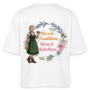 *Bisserl Rebellion* Boxy Bio-T-Shirt - Weiß