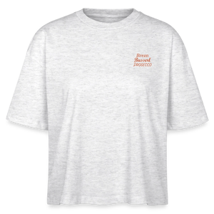 *Brezn Busserl Prosecco* Boxy Bio-T-Shirt - Weiß meliert