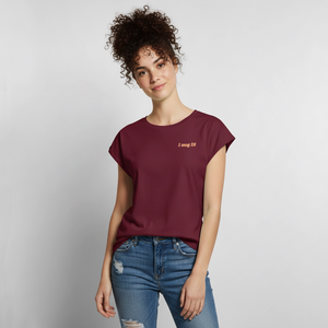 *I mog Di* T-Shirt mit gerollten Ärmeln - Burgunderrot