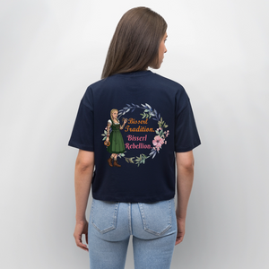 *Bisserl Rebellion* Boxy Bio-T-Shirt - Navy
