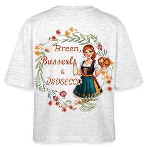 *Brezn Busserl Prosecco* Boxy Bio-T-Shirt - Weiß meliert