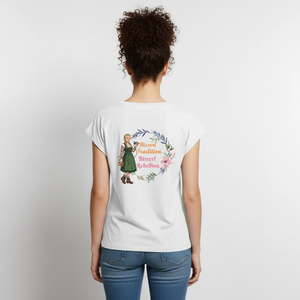 *Bisserl Rebellion* T-Shirt mit gerollten Ärmeln - Weiß