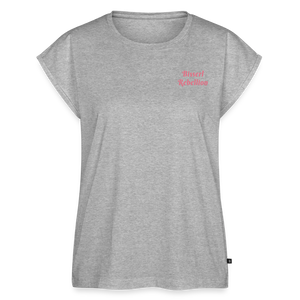 *Bisserl Rebellion* T-Shirt mit gerollten Ärmeln - Grau meliert