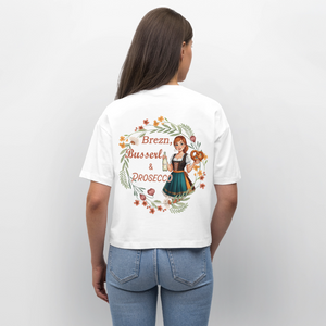 *Brezn Busserl Prosecco* Boxy Bio-T-Shirt - Weiß
