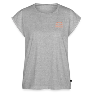 *Brezn Busserl Prosecco* T-Shirt mit gerollten Ärmeln - Grau meliert