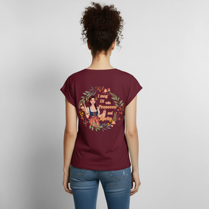 *I mog Di* T-Shirt mit gerollten Ärmeln - Burgunderrot