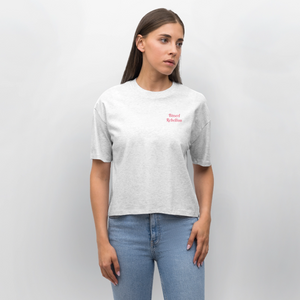 *Bisserl Rebellion* Boxy Bio-T-Shirt - Weiß meliert