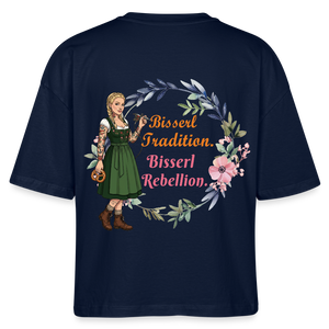*Bisserl Rebellion* Boxy Bio-T-Shirt - Navy