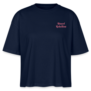 *Bisserl Rebellion* Boxy Bio-T-Shirt - Navy
