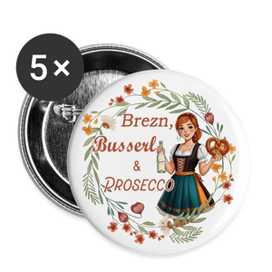 *Brezn Busserl Prosecco* Buttons - Weiß