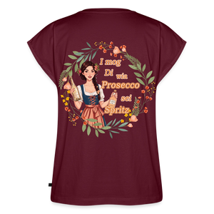 *I mog Di* T-Shirt mit gerollten Ärmeln - Burgunderrot