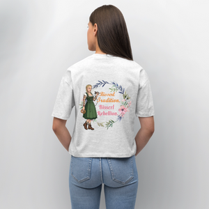 *Bisserl Rebellion* Boxy Bio-T-Shirt - Weiß meliert