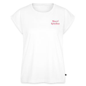 *Bisserl Rebellion* T-Shirt mit gerollten Ärmeln - Weiß