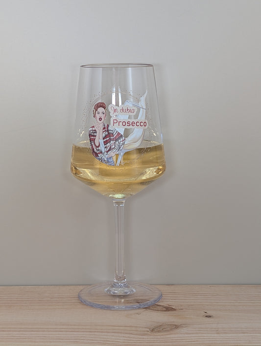 IN DUBIO PROSECCO Wein- und Partyglas aus Kunststoff