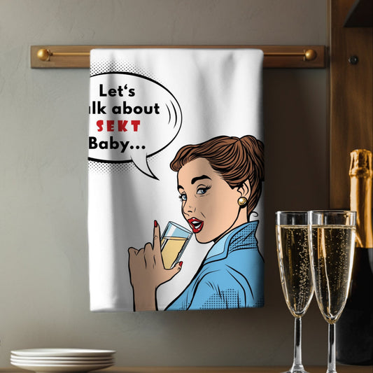 Geschirrtuch Let's talk about Sekt Baby